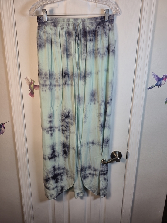 Forever 21 Dresses & Skirts - Forever 21 Blue & White Tie Dye Open Slit Maxi Skirt Size Large